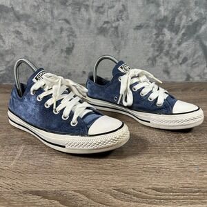 Converse All Star Velvet Low Top Sneakers Navy Blue Women's Size 7 US 37.5 EU